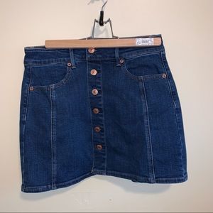 Dark Wash High Rise Denim Mini Skirt